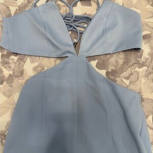 Elegant Blue Cut-Out Jumpsuit